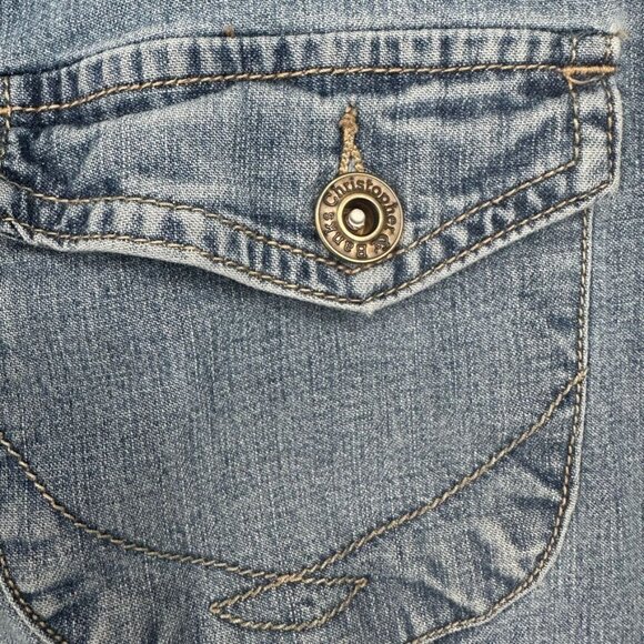 Christopher & Banks Women's Medium Jean Jacket Blue Denim Boho Western - Picture 3 of 9